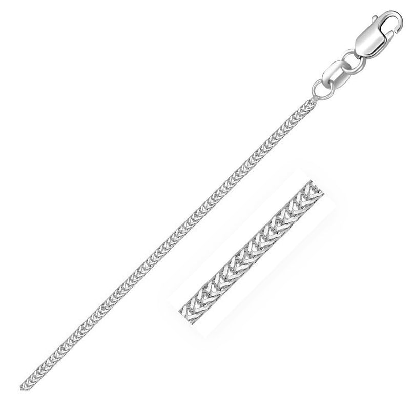 14k White Gold Foxtail 1.0mm Chain - Premium Chains - Just $401.99! Shop now at Pulse Designer Fashion