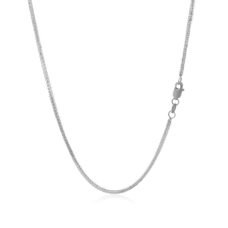 14k White Gold Foxtail 1.0mm Chain - Premium Chains - Just $454.99! Shop now at Pulse Designer Fashion