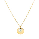 Necklace with Mom Pendant and Heart in 10k Two Tone Gold - Premium Necklaces - Just $293.99! Shop now at Pulse Designer Fashion