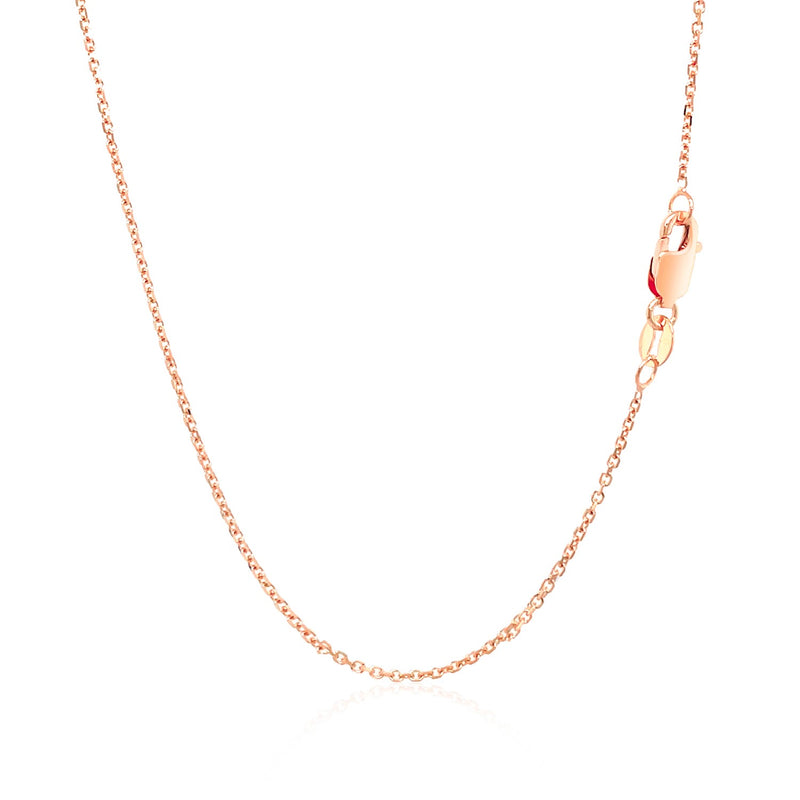 14k Rose Gold Diamond Cut Cable Link Chain 1.1mm - Premium Chains - Just $258.99! Shop now at Pulse Designer Fashion