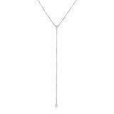 14k White Gold 20 inch Lariat Necklace with Diamonds - Premium Necklaces - Just $1544.99! Shop now at Pulse Designer Fashion