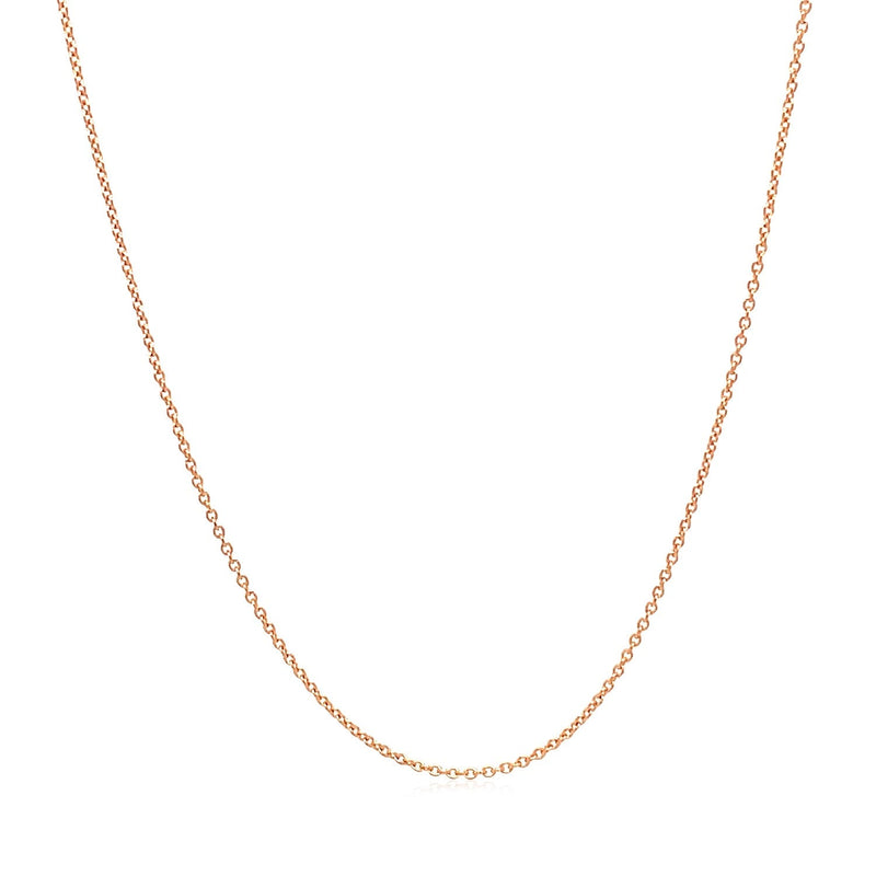 14k Pink Gold Oval Cable Link Chain 0.6mm - Premium Chains - Just $178.99! Shop now at Pulse Designer Fashion