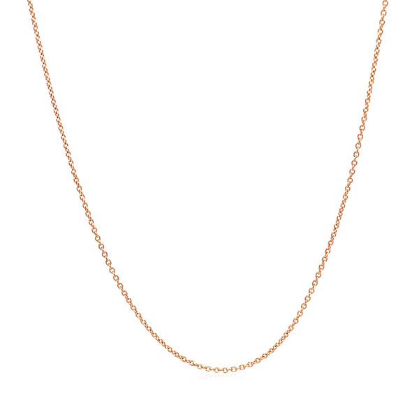 14k Pink Gold Oval Cable Link Chain 0.6mm - Premium Chains - Just $178.99! Shop now at Pulse Designer Fashion