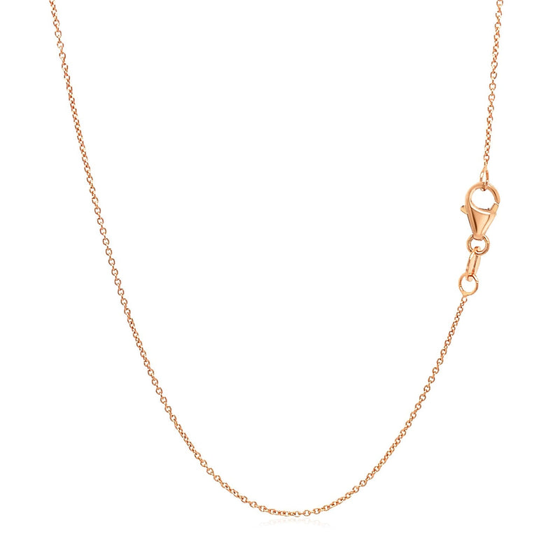 14k Pink Gold Oval Cable Link Chain 0.6mm - Premium Chains - Just $178.99! Shop now at Pulse Designer Fashion