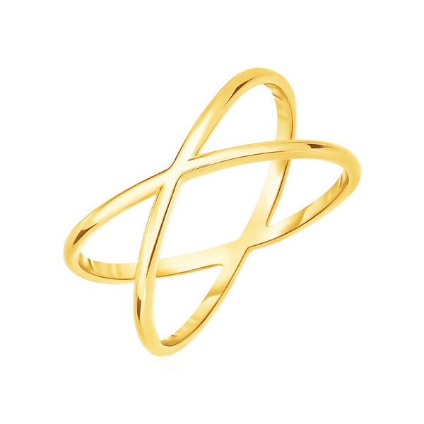 14k Yellow Gold Polished X Profile Ring - Premium Rings - Just $334.99! Shop now at Pulse Designer Fashion