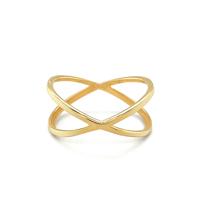 14k Yellow Gold Polished X Profile Ring - Premium Rings - Just $339.99! Shop now at Pulse Designer Fashion