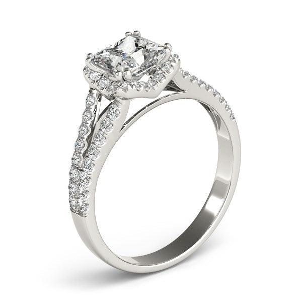 14k White Gold Princes Cut Halo Split Shank Diamond Engagement Ring (2 cttw) - Premium Rings - Just $19533.99! Shop now at Pulse Designer Fashion