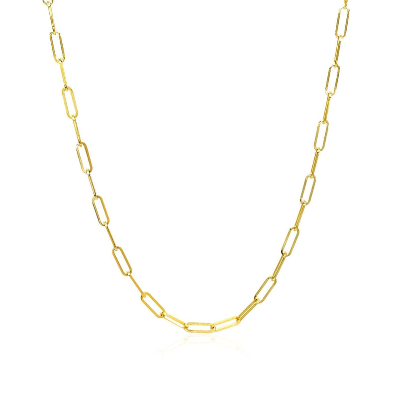 14K Yellow Gold Delicate Paperclip Chain (2.1mm) - Premium Chains - Just $461.99! Shop now at Pulse Designer Fashion