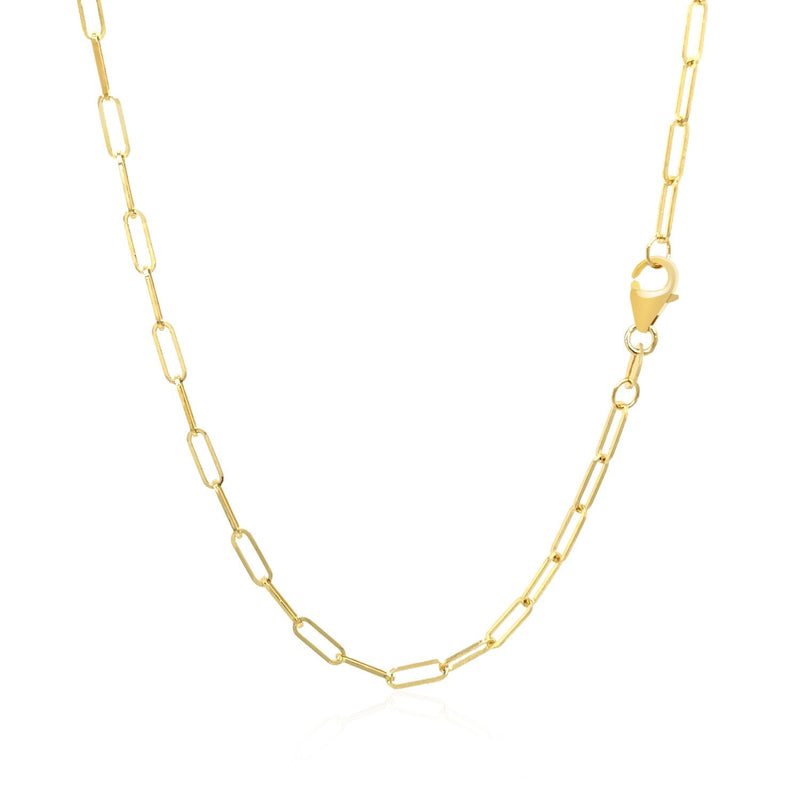 14K Yellow Gold Delicate Paperclip Chain (2.1mm) - Premium Chains - Just $461.99! Shop now at Pulse Designer Fashion