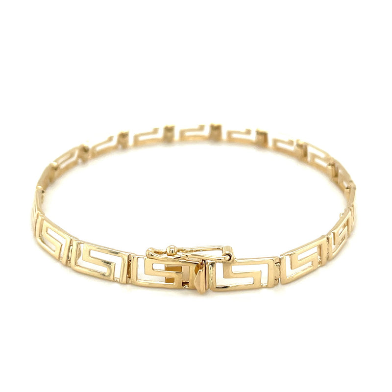 14k Yellow Gold Fancy Greek Key Motif Bracelet - Premium Bracelets - Just $861.99! Shop now at Pulse Designer Fashion