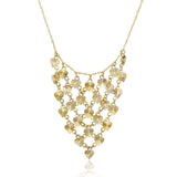 14k Yellow Gold Bib Style Textured Hearts Necklace - Premium Necklaces - Just $403.99! Shop now at Pulse Designer Fashion