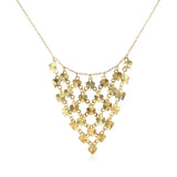 14k Yellow Gold Bib Style Textured Hearts Necklace - Premium Necklaces - Just $403.99! Shop now at Pulse Designer Fashion