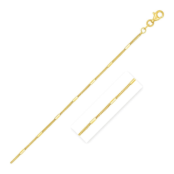 Diamond Cut Bar Links Pendant Chain in 14k Yellow Gold (1.3mm) - Premium Chains - Just $567.99! Shop now at Pulse Designer Fashion