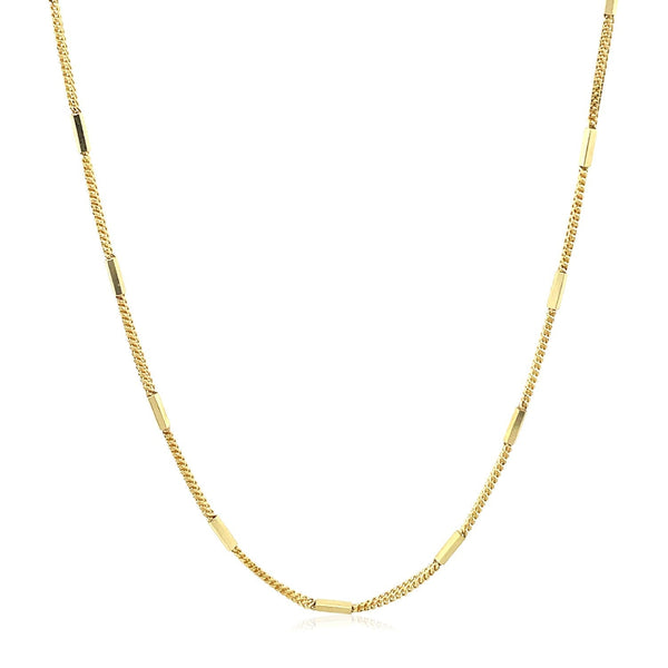 Diamond Cut Bar Links Pendant Chain in 14k Yellow Gold (1.3mm) - Premium Chains - Just $567.99! Shop now at Pulse Designer Fashion