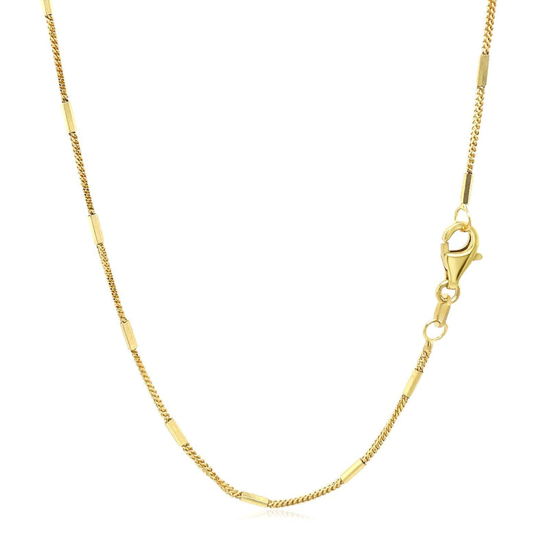 Diamond Cut Bar Links Pendant Chain in 14k Yellow Gold (1.3mm) - Premium Chains - Just $567.99! Shop now at Pulse Designer Fashion