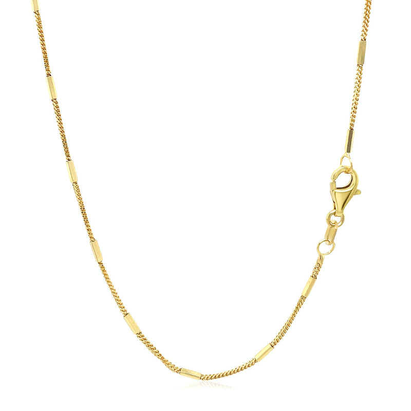 Diamond Cut Bar Links Pendant Chain in 14k Yellow Gold (1.3mm) - Premium Chains - Just $547.99! Shop now at Pulse Designer Fashion