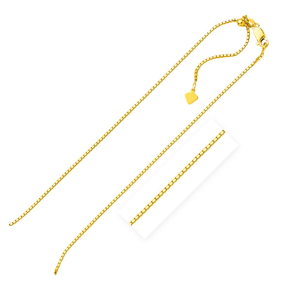 Sterling Silver Yellow Finish 1.4mm Adjustable Box Chain - Premium Chains - Just $74.99! Shop now at Pulse Designer Fashion