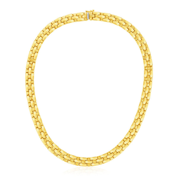 14k Yellow Gold Basket Weave Necklace - Premium Necklaces - Just $4566.99! Shop now at Pulse Designer Fashion