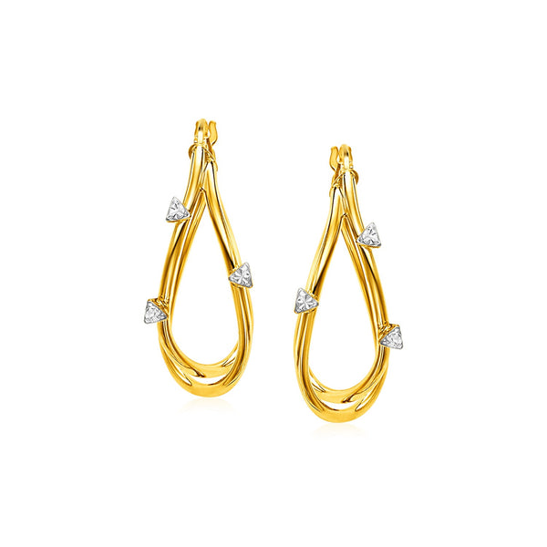 14k Yellow Gold Textured Tear Drop Earrings - Premium Earrings - Just $497.99! Shop now at Pulse Designer Fashion