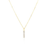 14k Yellow Gold Bar Pendant with Diamonds - Premium Pendants - Just $507.99! Shop now at Pulse Designer Fashion