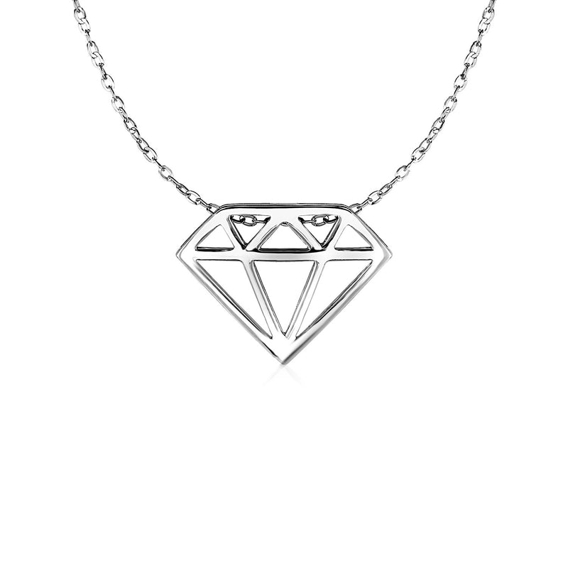 Diamond Symbol Pendant in 14k White Gold - Premium Pendants - Just $274.99! Shop now at Pulse Designer Fashion