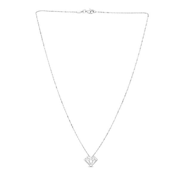 Diamond Symbol Pendant in 14k White Gold - Premium Pendants - Just $274.99! Shop now at Pulse Designer Fashion