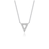 Diamond Inverted Triangle Pendant in 14k White Gold - Premium Necklaces - Just $772.99! Shop now at Pulse Designer Fashion