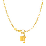 Necklace with Lock and Key in 14k Yellow Gold - Premium Necklaces - Just $935.99! Shop now at Pulse Designer Fashion