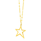 14k Yellow Gold Necklace with Star Pendant - Premium Necklaces - Just $282.99! Shop now at Pulse Designer Fashion