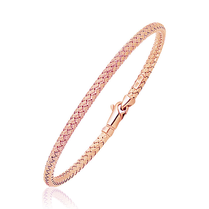 14k Rose Gold Fancy Weave Motif Bangle - Premium Bangles - Just $1293.99! Shop now at Pulse Designer Fashion