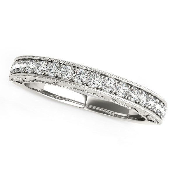 14k White Gold Antique Prong Set Diamond Wedding Ring (1/3 cttw) - Premium Rings - Just $1587.99! Shop now at Pulse Designer Fashion