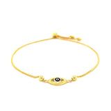 14k Yellow Gold Adjustable Evil Eye Bracelet - Premium Bracelets - Just $342.99! Shop now at Pulse Designer Fashion