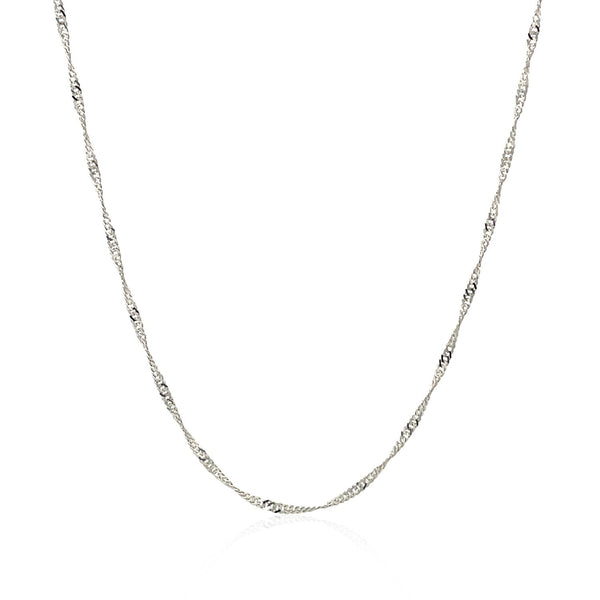 14k White Gold Singapore Chain 1.5mm - Premium Chains - Just $231.99! Shop now at Pulse Designer Fashion