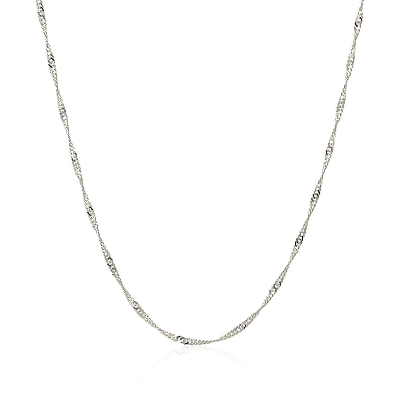 14k White Gold Singapore Chain 1.5mm - Premium Chains - Just $231.99! Shop now at Pulse Designer Fashion