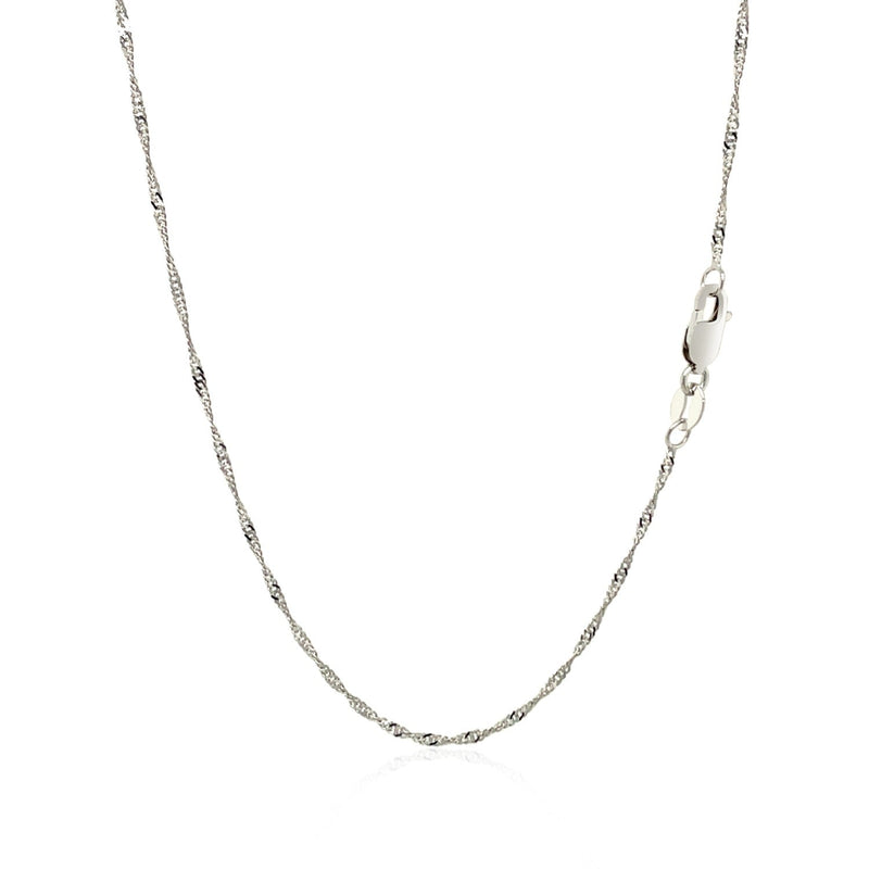 14k White Gold Singapore Chain 1.5mm - Premium Chains - Just $231.99! Shop now at Pulse Designer Fashion