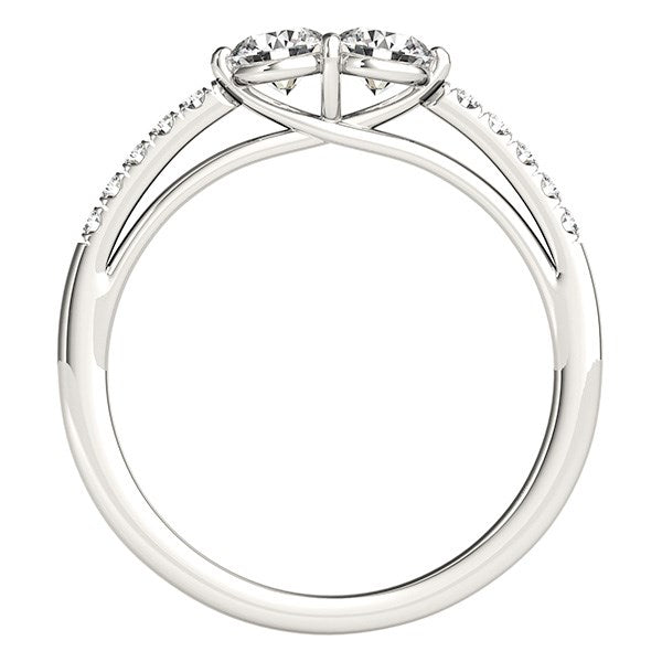 14k White Gold Two Stone Round Diamond Ring (5/8 cttw) - Premium Rings - Just $3712.99! Shop now at Pulse Designer Fashion