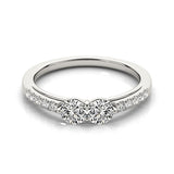 14k White Gold Two Stone Round Diamond Ring (5/8 cttw) - Premium Rings - Just $3712.99! Shop now at Pulse Designer Fashion