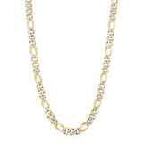 Modern Lite Figaro with White Pave Chain in 14K Yellow Gold (9.5mm) - Premium Chains - Just $4199.99! Shop now at Pulse Designer Fashion