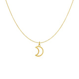 14k Yellow Gold Necklace with Moon - Premium Necklaces - Just $196.99! Shop now at Pulse Designer Fashion