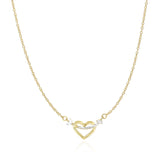 14k Two-Tone Gold Necklace with Interlaced Heart and Arrow Charm - Premium Necklaces - Just $422.99! Shop now at Pulse Designer Fashion