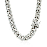 Sterling Silver Rhodium Plated Miami Cuban Chain 8.4mm - Premium Chains - Just $776.99! Shop now at Pulse Designer Fashion