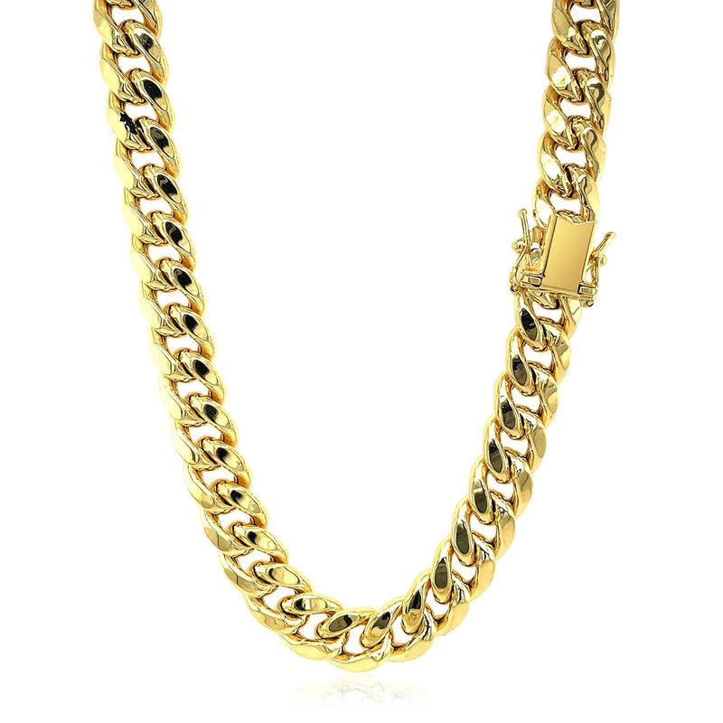 9.0mm 14k Yellow Gold Semi Solid Miami Cuban Chain - Premium Chains - Just $9495.99! Shop now at Pulse Designer Fashion