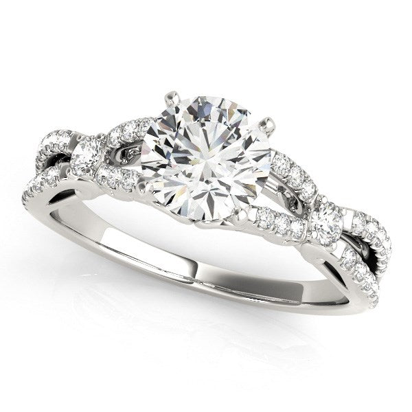 14k White Gold Diamond Engagement Ring with Multirow Split Shank (1 1/4 cttw) - Premium Rings - Just $7089.99! Shop now at Pulse Designer Fashion