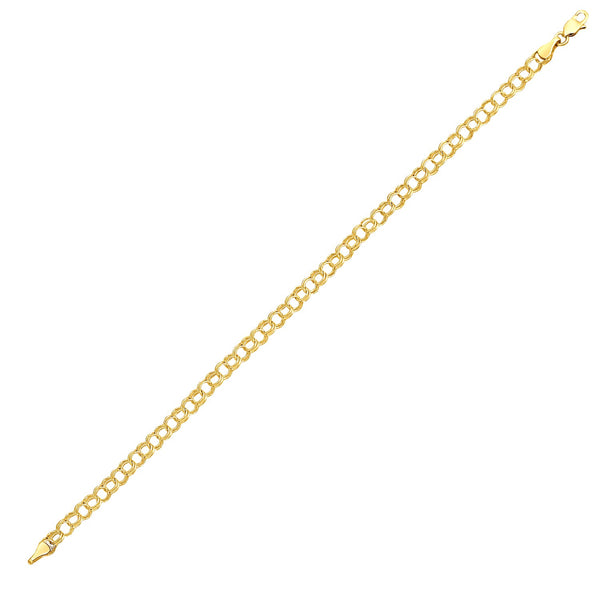 Round Link Charm Bracelet in 10k Yellow Gold - Premium Bracelets - Just $207.99! Shop now at Pulse Designer Fashion