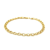 Round Link Charm Bracelet in 10k Yellow Gold - Premium Bracelets - Just $207.99! Shop now at Pulse Designer Fashion