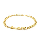 Round Link Charm Bracelet in 10k Yellow Gold - Premium Bracelets - Just $207.99! Shop now at Pulse Designer Fashion