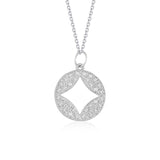 14k White Gold Diamond Studded Circle Pendant with Cut-out (1/3 cttw) - Premium Necklaces - Just $1504.99! Shop now at Pulse Designer Fashion