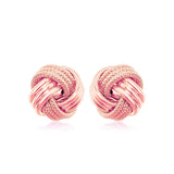 14k Rose Gold Love Knot with Ridge Texture Earrings - Premium Earrings - Just $261.99! Shop now at Pulse Designer Fashion