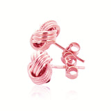 14k Rose Gold Love Knot with Ridge Texture Earrings - Premium Earrings - Just $240.99! Shop now at Pulse Designer Fashion