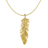 Feather Pendant in 10k Yellow Gold - Premium Pendants - Just $341.99! Shop now at Pulse Designer Fashion